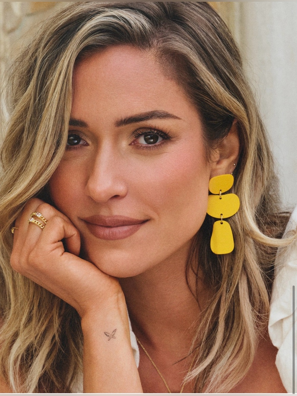 Uncommon James Nudist Mustard Yellow Linked Drop Earrings